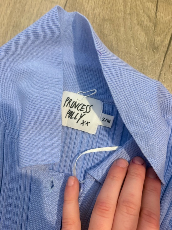 Princess Polly Dresses & Skirts - Princess Polly Pastel Blue Ribbed Collared Dress: Size S/M